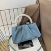 Dumpling Bag Korean PU Cloud Bag Solid Color Imitation Pearl Women Shoulder Bag Wrinkled PU Leather PU Leather Pearl Handbag