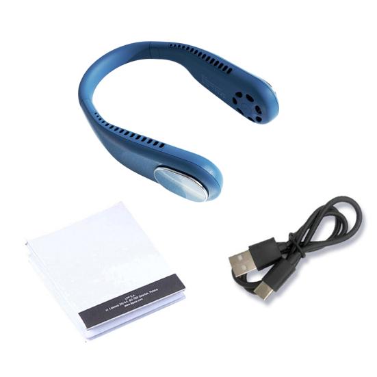 Mini Bladeless Neck Fan with USB Charging 4000mAh Portable Cooling Fan 3 Speeds 7H Battery Light Quiet Travel Fan for Outdoor Travel Office
