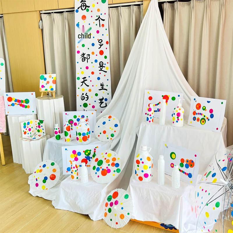 

Kindergarten Art Polka Dot Wall Stickers - Creative Theme Decor for Small Classrooms