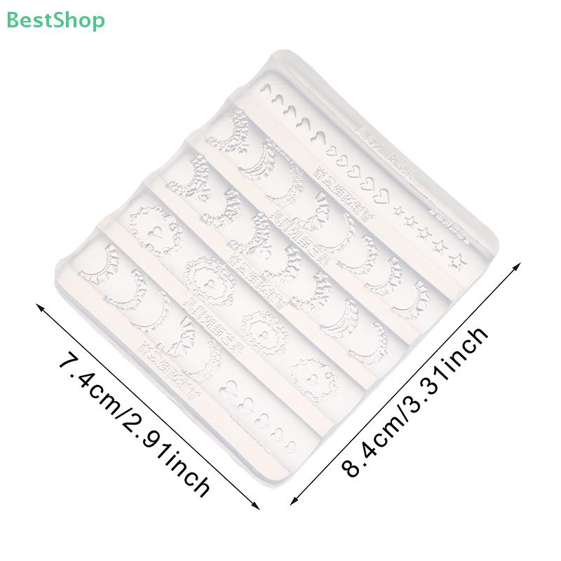 3D Lace & Heart Silicone Nail Art Mold DIY Nail Decor Transparent Manicure Template