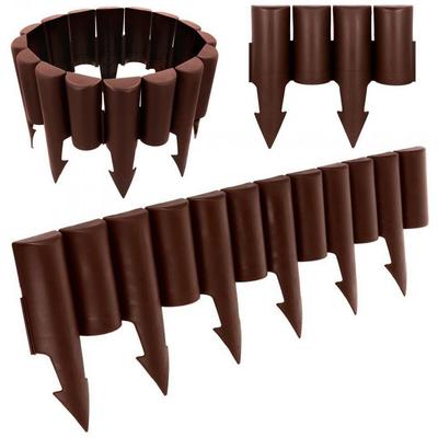 Palisade Garden Fence Edging For Lawn Beds Brown Border Set 5 M