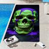 Hip Hop Punk Totenkopf Muster Mikrofaser Strandtuch 2D Flach Gedruckt Sandfest Wasserdicht Niedlich Picknickdecke Reiseutensilien