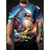 Christmas 3D Santa Claus Print T Shirt for Men Casual Short Sleeve Tee Shirts Fashion O-Neck Top New Year Gift Oversized T-Shirt