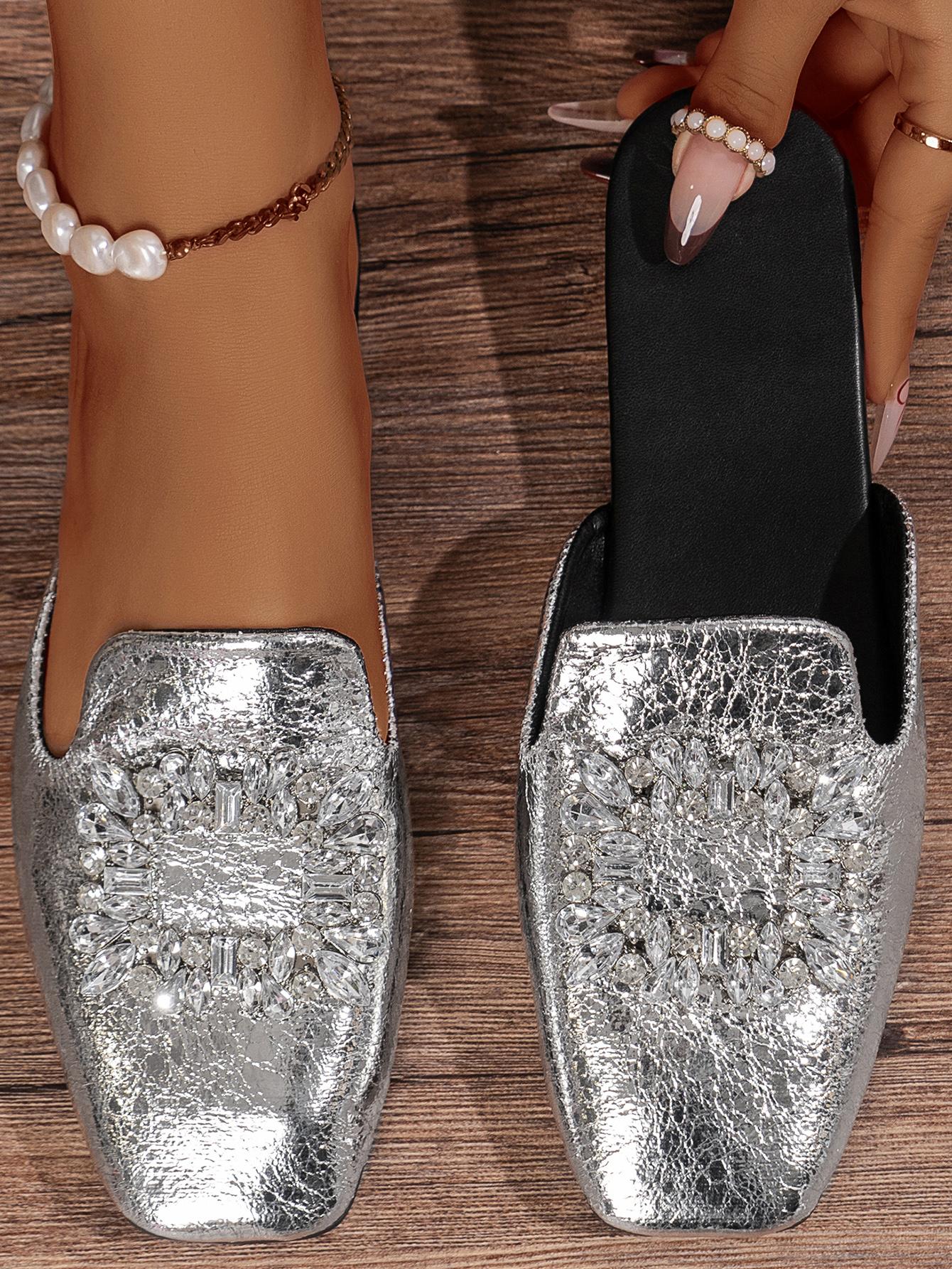 

Повседневные базовые туфли с острым носком для женщин, новинка 2024 года, горячая распродажа, женская обувь на низком каблуке, резиновые туфли Baotou из искусственной кожи, туфли на плоской подошве Zapatos Para Mujeres 40 серебряный