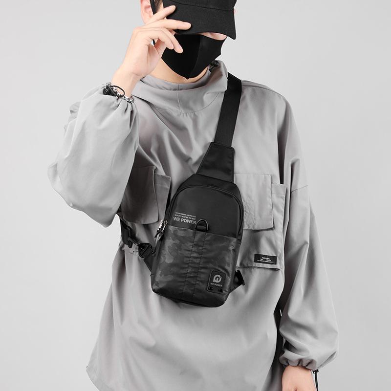 Nylon Men High Quality Chest Bag Large Capacity Outdoor Travel Shoulder Bag Waterproof Casual Crossbody Messenger Bag