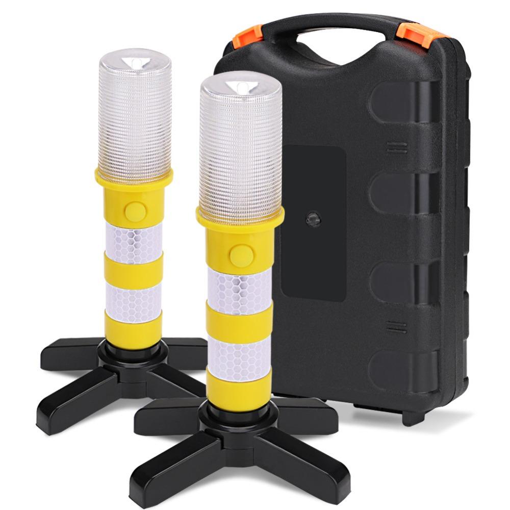 

LED Light Emergency Roadside Flares Telescopic Baton Magnetic Flashlight Emergency Alert жовтий
