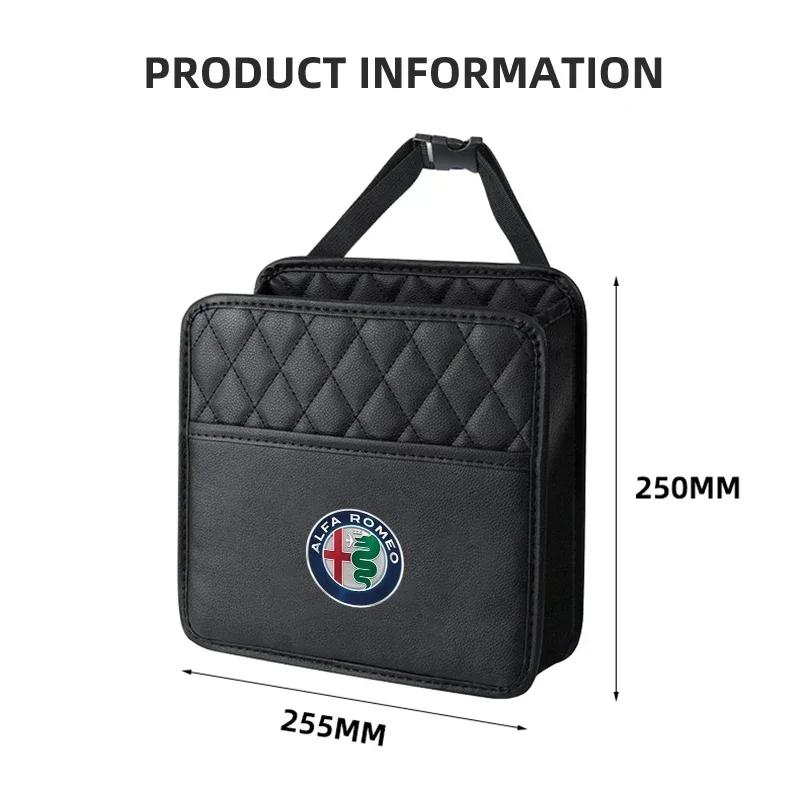 Multi Function PU Leather Car Seat Back Storage Bag For Alfa Romeo Sportiva Giulia Giulietta 159 156 Stelvio Auto Accessory