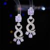 Women's Light Luxury Design Inlaid Zircon Geometric Pendant Earrings Fashionable And Versatile Niche Design Earrings