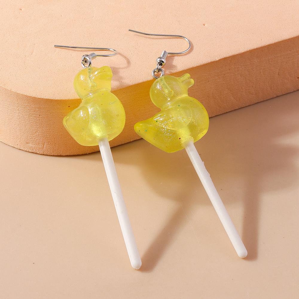 Cute Resin Sweet Lollipop Drop Earrings for Women Simulation Food Candy Dangle Earrings Girls Party Jewelry Gifts