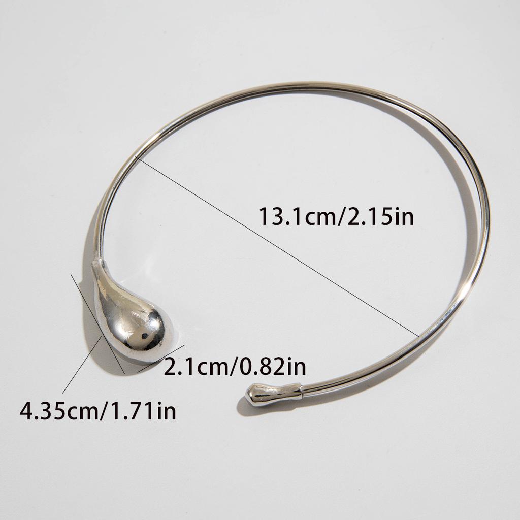 Nowa Moda Złoty Srebrny Kolor Kropla Wody Otwarty Naszyjnik Choker dla Kobiet Nieregularny Gruby Naszyjnik Biżuteria Prezent