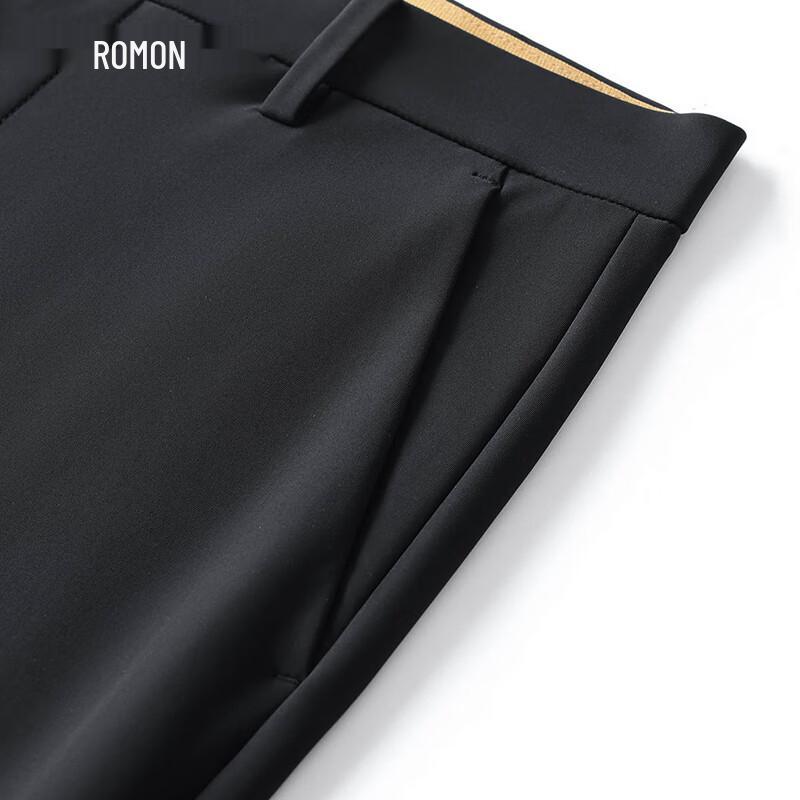 ROMON Men's Thick Anti-Static Business Casual Straight-Leg Pants