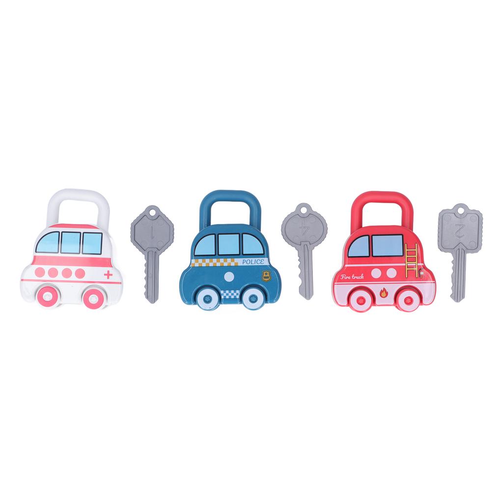 Kids Learning Locks Car Shaped Numbers Matching Different Colors Educational Lock Key Toys