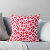 Leopard Print - Red And Pink Original Throw Cushions & Pillows Without Core