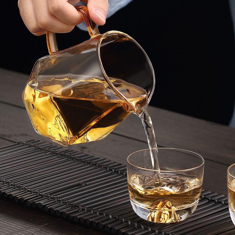 Heat Resistant Glass Milk Jug, Coffee Ware Accessory Cup, Creative Simple Tea Pitcher, Transparent Office Teacup, Teaware