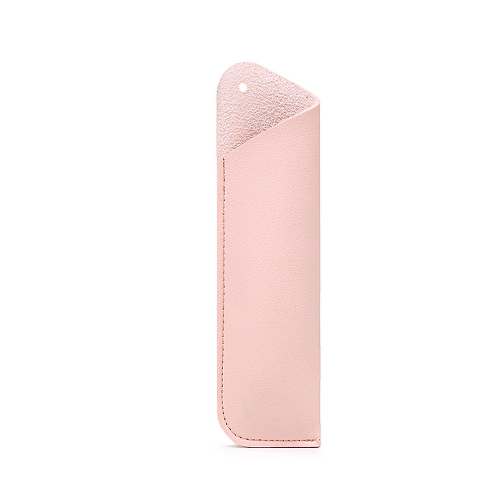 

Pen Case Portable Pen Protective Sleeve for Ballpoint Pen Pencil PU Leather Pen Holder Sleeve Handmade Protective Cover рожевий