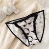 Lady Summer New Product Pure Want Lace Edge Print Without Trace Thin Belt Lift Hip Low Waist Triangle Briefs