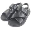 Excellent Sandals Electric Strap Black Leather Mens 43 Used