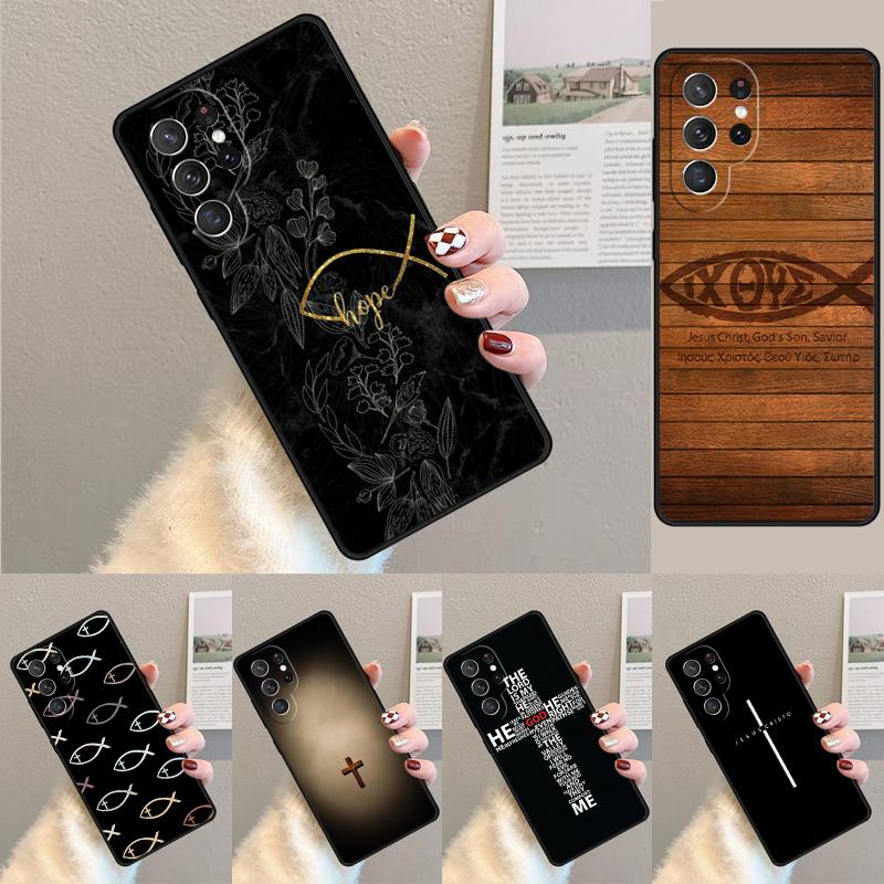 Christelijk Symbool Telefoonhoesje voor Samsung Galaxy note 10 pro S26 Ultra S23 S24 FE S25 S21 S22 PLUS schokbestendig Cover
