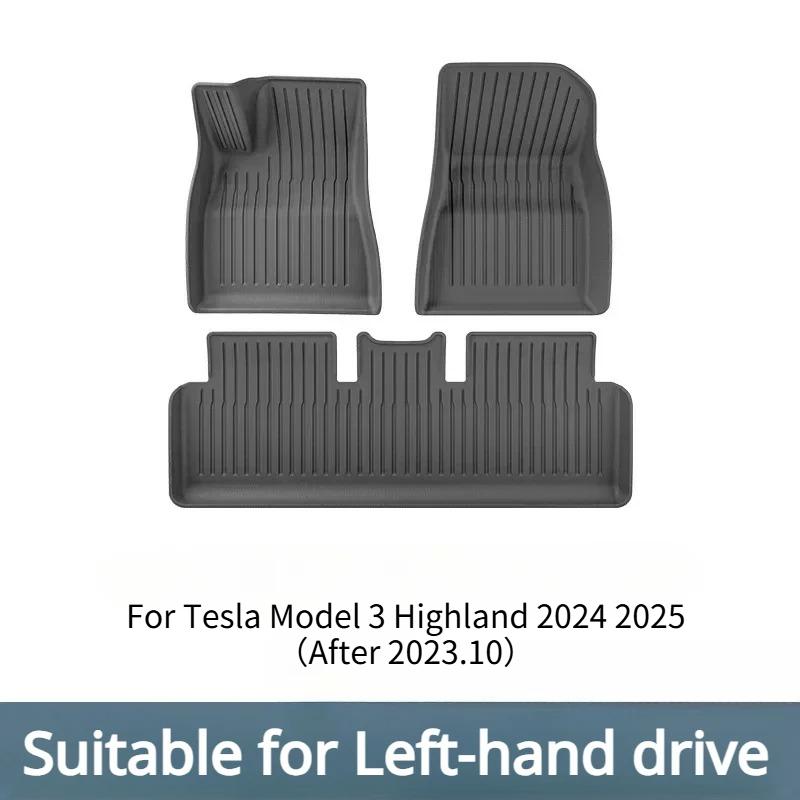 Floor Trunk Mats for Tesla New Model 3 Highland 2024 TPE Waterproof Wear-resistant Foot Pad Car Front Rear Trunk Mat Accessories