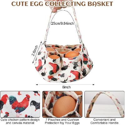 2 Pcs Egg Collecting Apron with 15 Pockets Gathering Basket with 7 Pockets Fresh Chicken Egg Collecting for Farmhouse