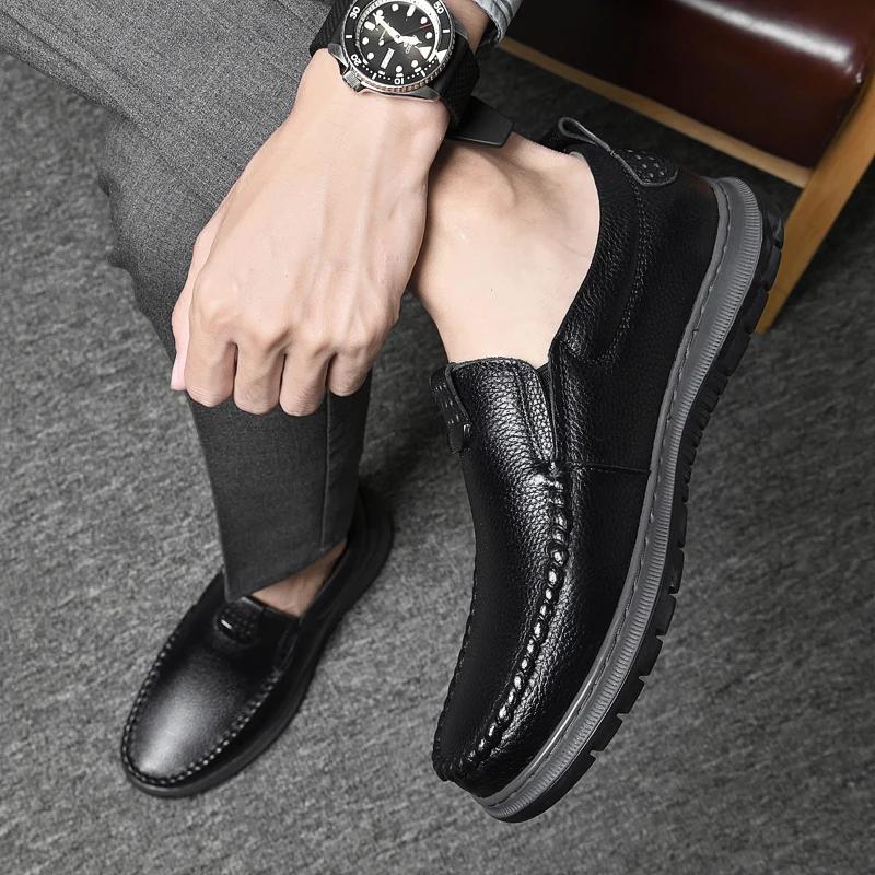 Men Loafers Genuine Leather Casual Shoes Autumn Male Outdoor Walking Shoes Comfortable Mens Sneakers Soft Loafers Men's Shoes