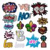 Pailletten Wow Explosion Buchstaben Computerstickerei Ja Nein Stickerei Stoffaufkleber Kleidung Trend Abzeichen Aufkleber DIY Flicken