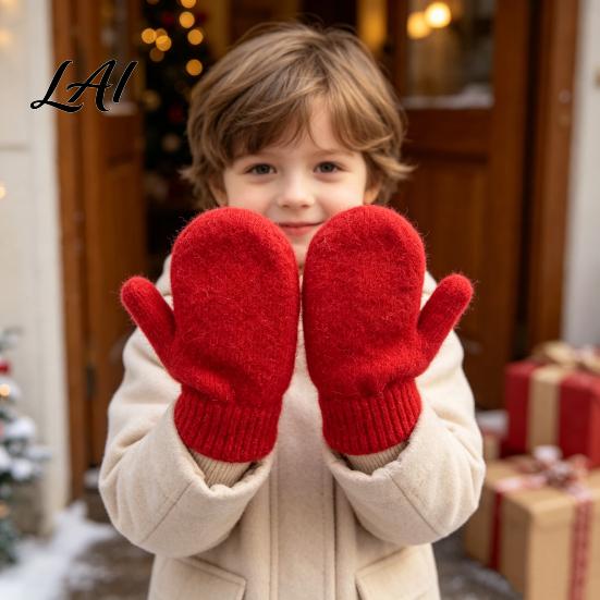 Soft Imitation Rabbit Fur Gloves 1 Pair Winter Warm Mittens for Women Cold Weather Plush Knit with Thick Lining And Elastic Rib Cuffs Outdoor Thermal