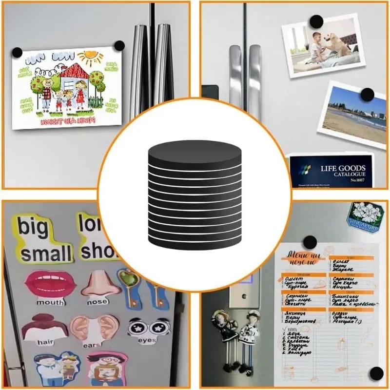 30 buc magneți autoadezivi flexibili cu puncte magnetice, durabili, discuri magnetice rotunde pentru frigider, meșteșuguri, birou, proiecte DIY