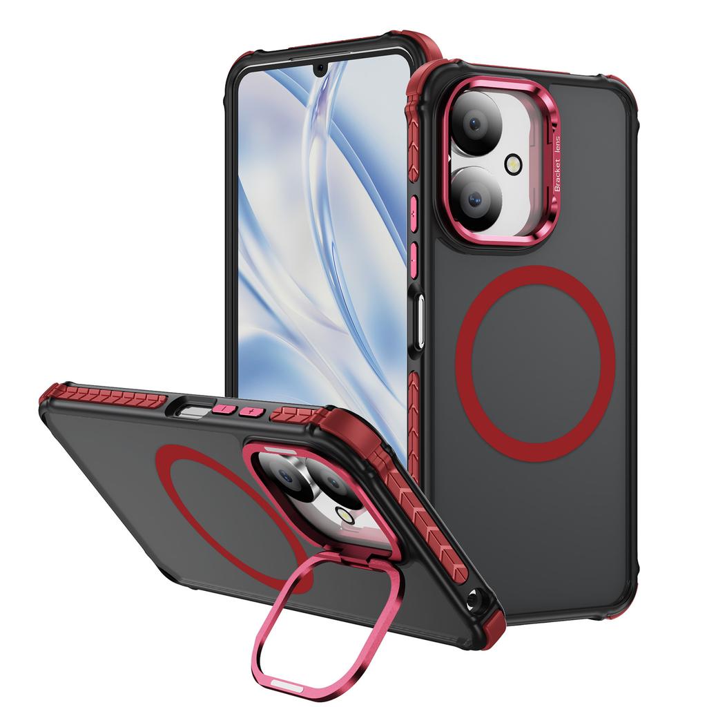 Rainbow No. 1 Skin-sensitive Magnetic Ring Holder Mobile Phone Case for Redmi13C-4G-5G Strong Magnetic and Wireless Charging
