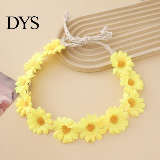 Children Stage Performance Headband Daisy/Sunflower Wreath for Women Girls, Adjustable Floral Crown Cute Macaron Color Flower Beach Vacation