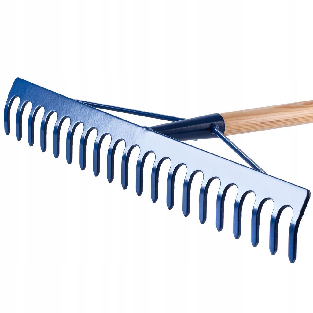 KADAX Metal Rake For Leaves Grass Stones Garden Solid 155cm With Handle