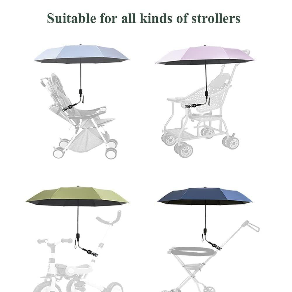 Pure Color Universal Baby Parasol with Holder Clip Lamp Sun Protection  for Trolley Bike Wheelchair