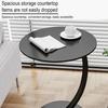 Round Side Table Modern Couch Sofa Bed Small C-Shaped End Table Office Living Room Bedroom Bedside Coffee Desk Multifunctional Nightstand