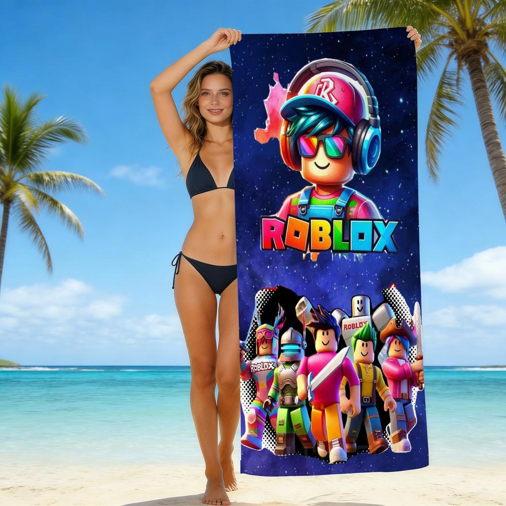 Roblox Roblox Game Beach Towel European And American Microfiber Bath Towel Beach Children Adult Towel