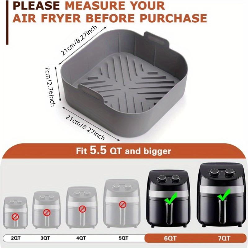 2pcs Silicone Air Fryer Liner 8.27 Inch, Suitable For 5L To 6.6L Air Fryer, Heat Resistant Easy Clean Air Fryer, Suitable For Air Fryer Accessories