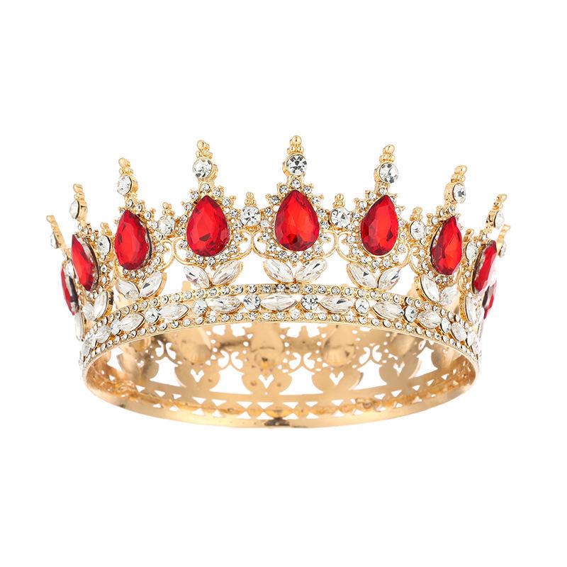 

Красочная барочная винтажная свадебная тиара-головной убор с полными бриллиантами для свадьбы