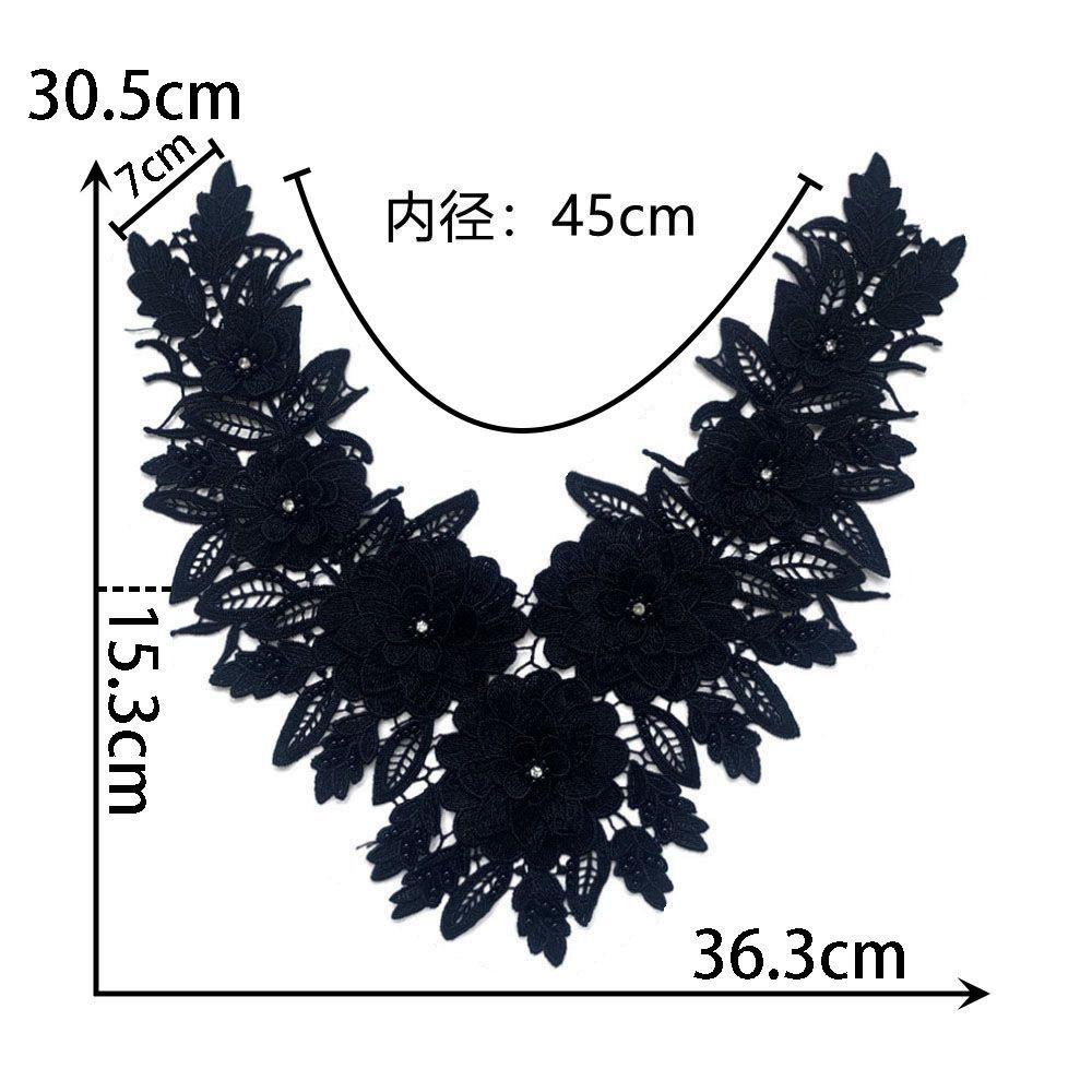 Black And White I Embroidery Polyester Beads Hollow Diy Sewing Lace Decoration Matching Clothing Accessories Clothing