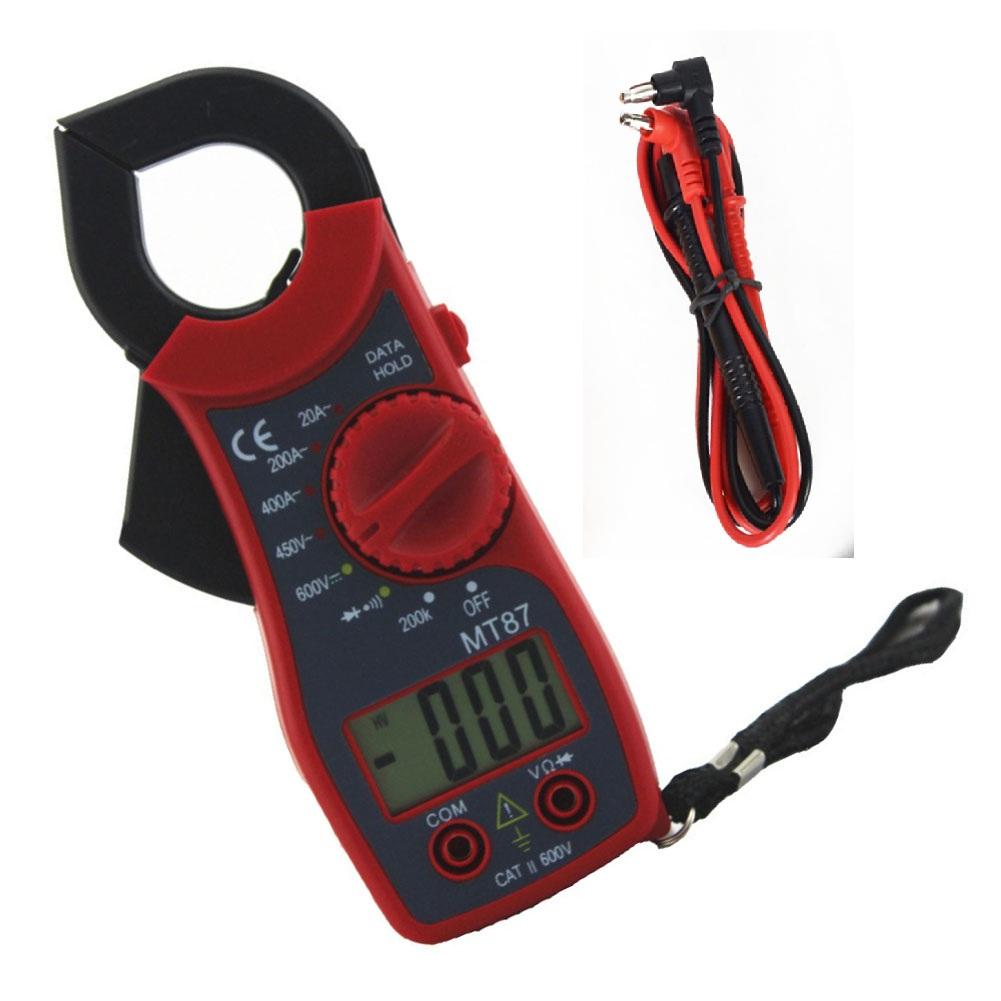 MT87 Portable Digital Clamp Meter Multimeter for Measuring AC DC Voltage Current Resistance with Clear LCD Display