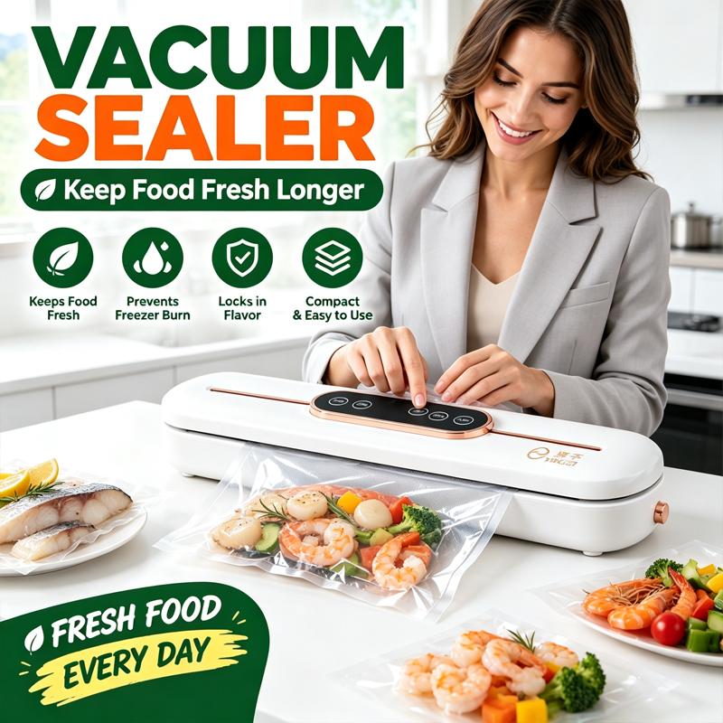 Mini Vacuum Sealer – Food Saver for Kitchen, Travel & Camping