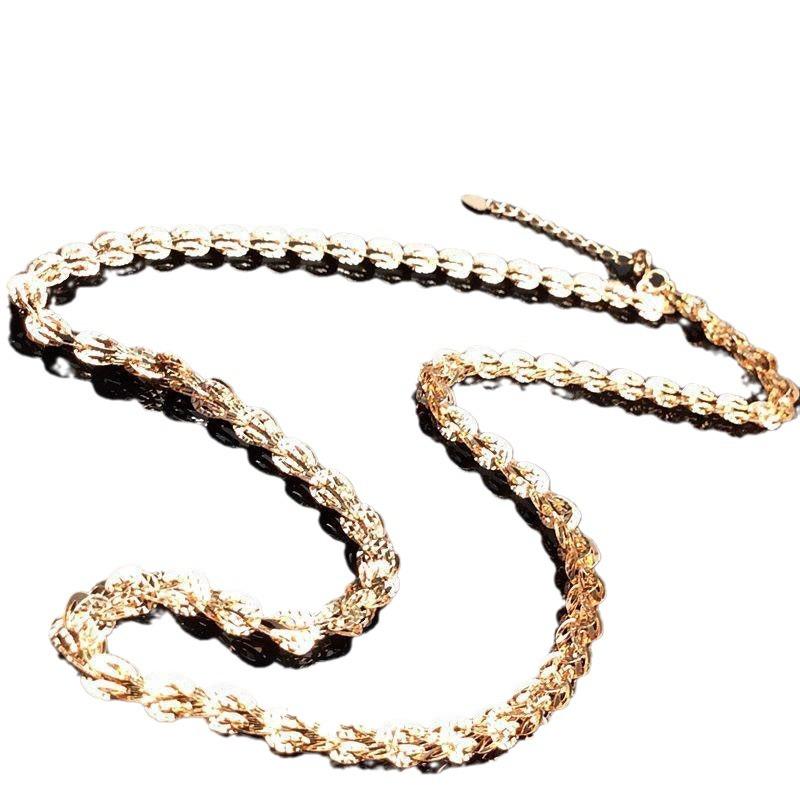 Purple Gold-Plated Rose Gold Phoenix Tail Shining Necklace Light Luxury Temperament High-End Color Gold Luxury Chain