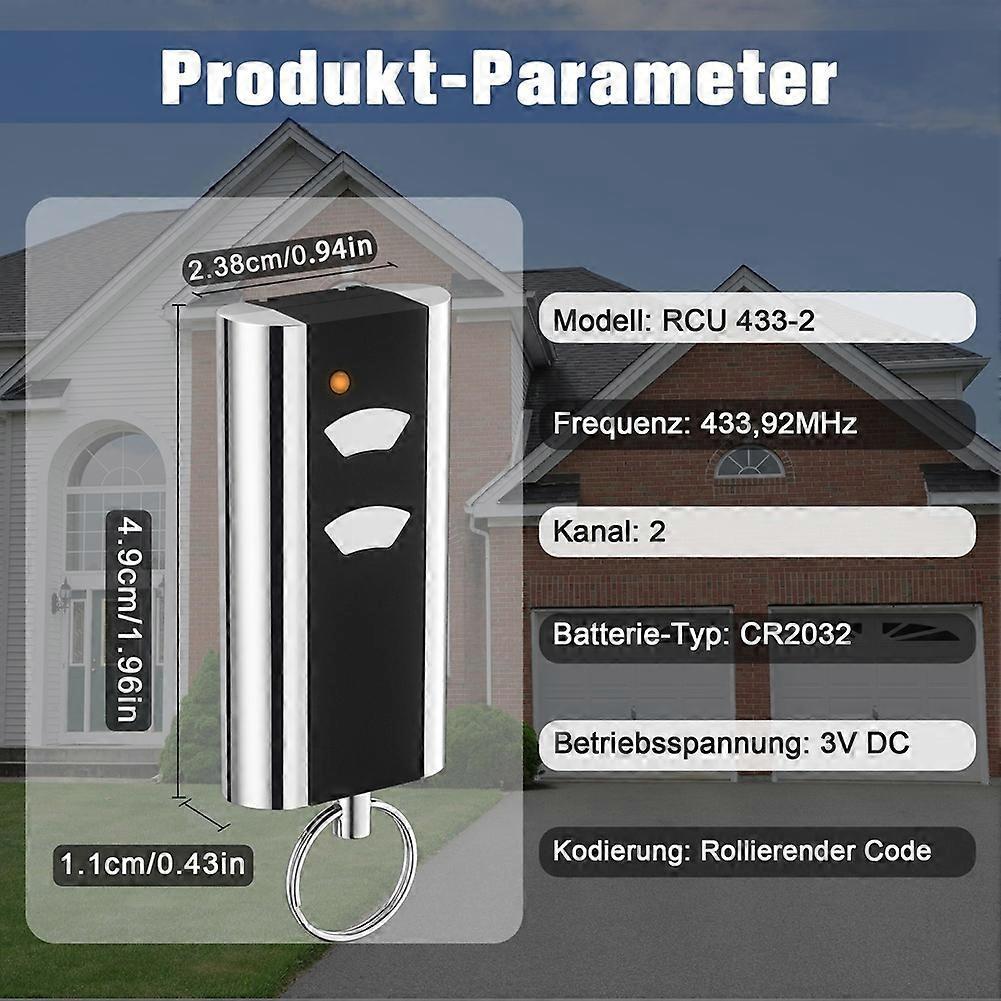 For RCU 433-2K Garage Opener Handheld Transmitter