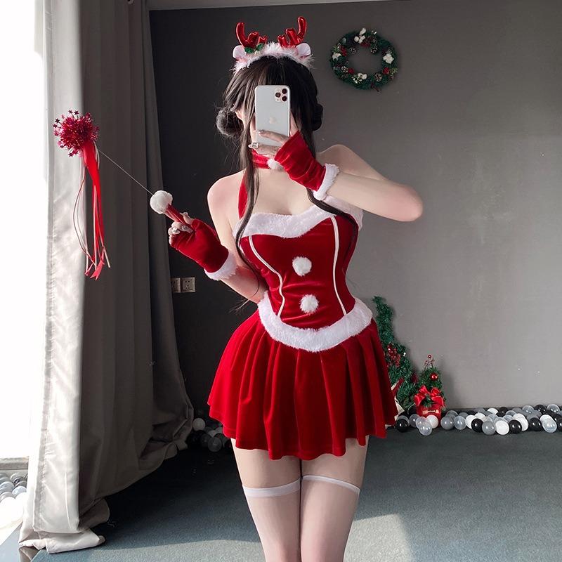 Sexy Pure Catwoman Holiday Party Robe Maid Costume Uniform Seduction Elk New Christmas Costume Woman