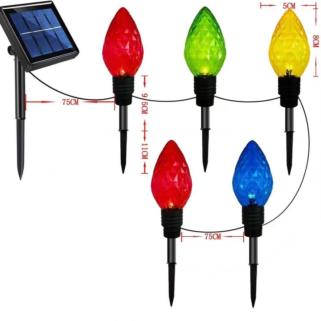 2025 Solar Weihnachts-Weihnachtsmann und Schneemann Leuchtende Lichterkette für Außendekoration