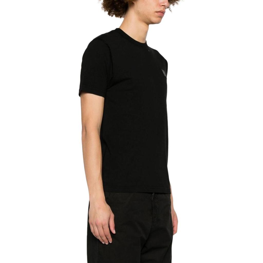 STONE ISLAND Logo Patch T-Shirt Black Men Tops 801523757-A0029