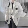 Elegant British Men's White Jacket - Autumn Stylish, Trendy, High-End Suit