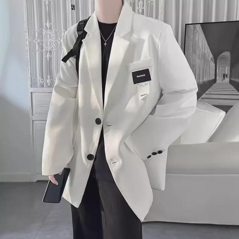 Elegant British Men's White Jacket - Autumn Stylish, Trendy, High-End Suit