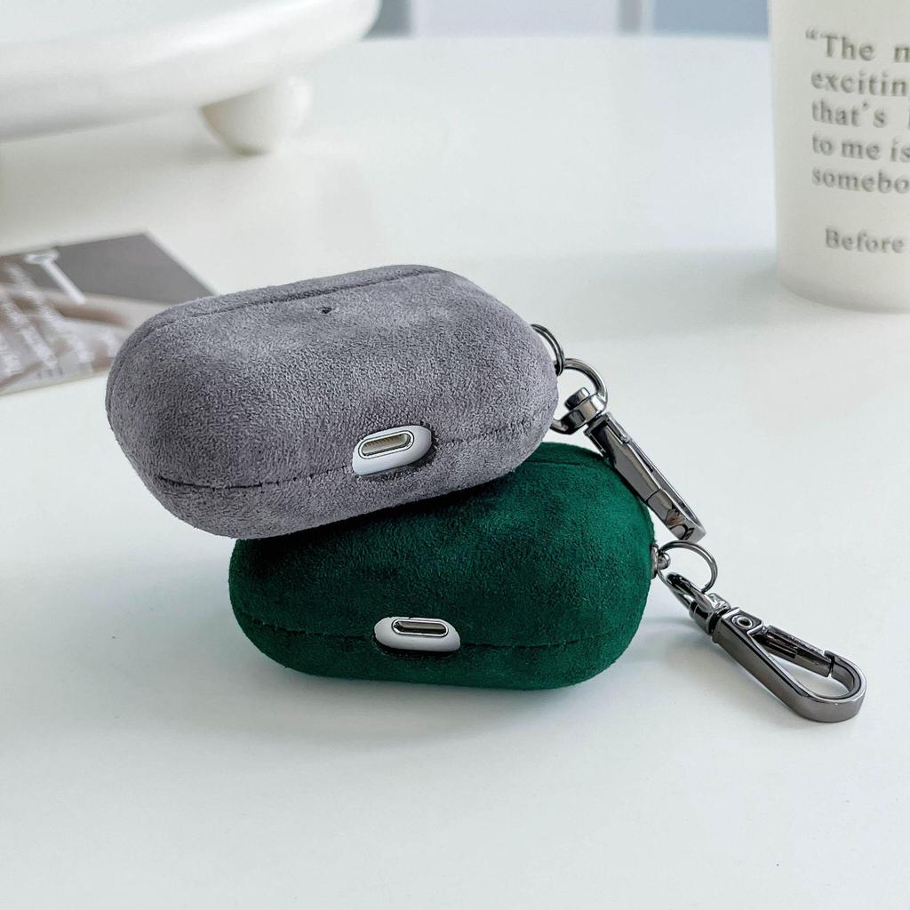 Suede Texture Protective Case for Apple AirPods 1/2, Pro, 3rd & 4th Gen Bluetooth Earphones