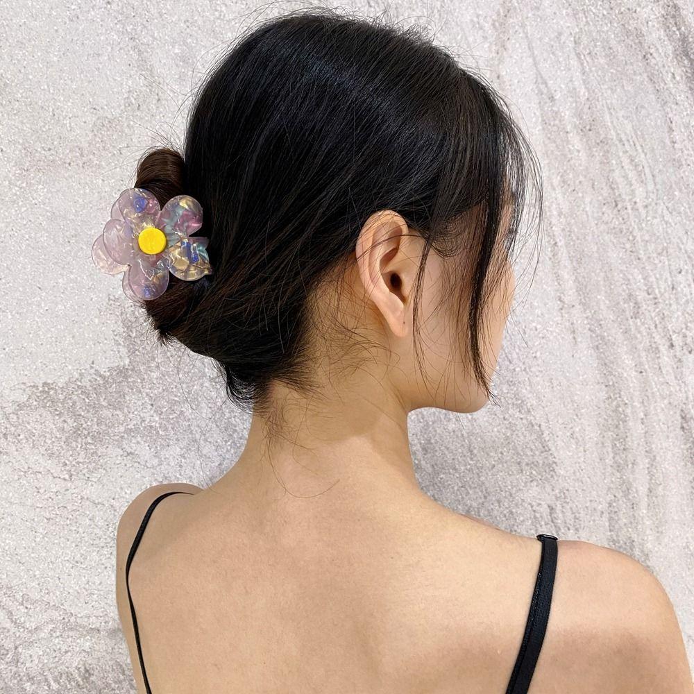 

Hair Claws French Korean Style Headwear Female Hair Accessories Small Hair Clip Flower Hair Claw зелений