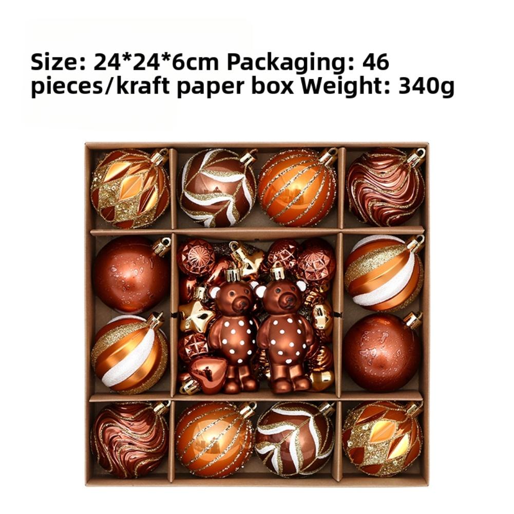 24 Piece Plastic Christmas Ball Set with Storage Box Shatterproof Ornaments for Tree and Various Holiday Decorations