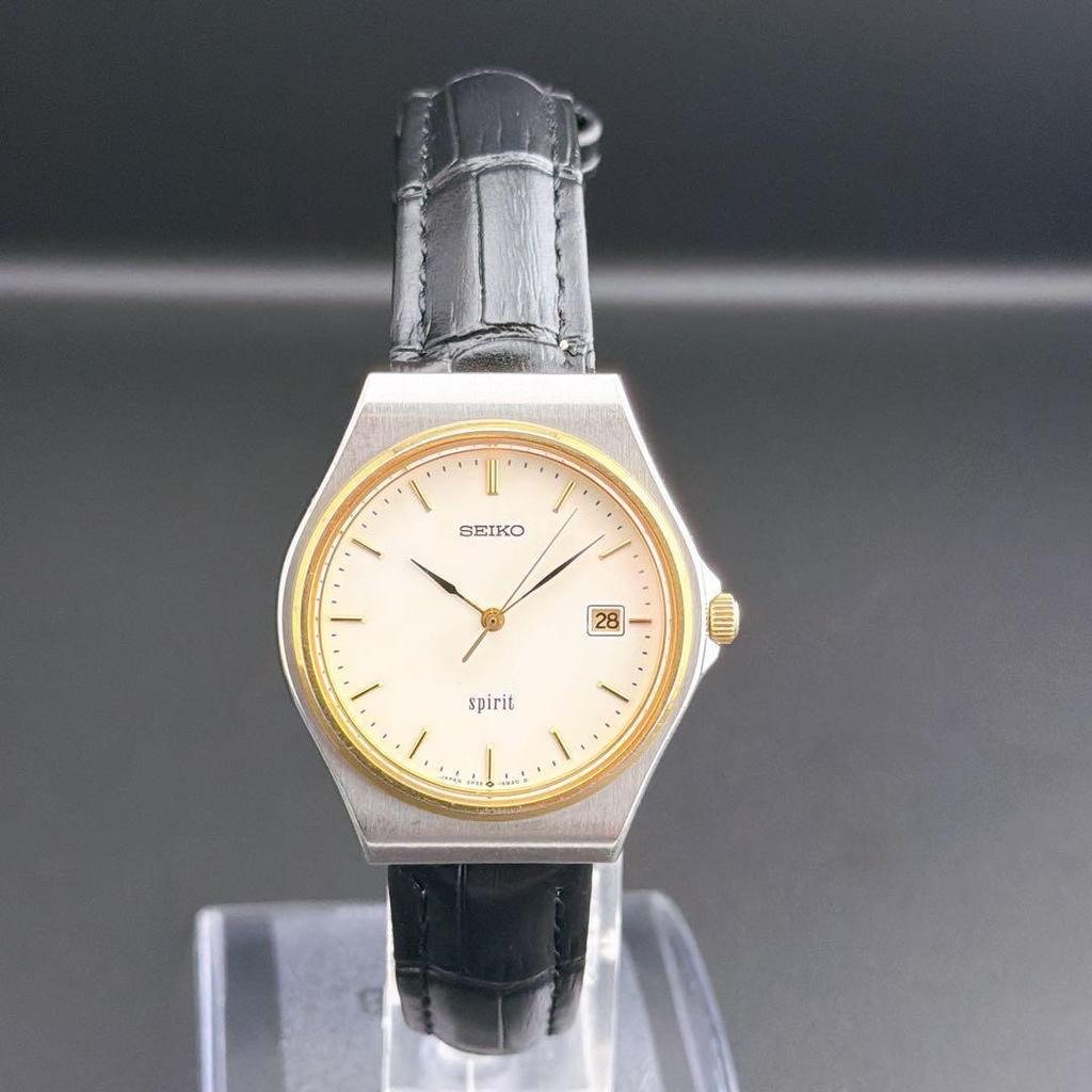 Used [Rare/Good Condition] Old Seiko Spirit Ivory Quartz Men's Watch